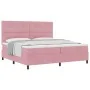 Cama Box Spring con colchón Rosa 200x200 cm de Terciopelo by , Beds and slatted bases - Ref: Foro24-3339859, Price: 624,21 €,...