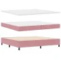 Cama Box Spring con colchón Rosa 200x200 cm de Terciopelo by , Beds and slatted bases - Ref: Foro24-3339859, Price: 624,21 €,...