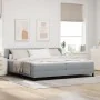 Cama Box Spring con Colchón Gris Claro 200x200 cm Tela by , Beds and slatted bases - Ref: Foro24-3340045, Price: 619,29 €, Di...