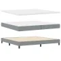Cama Box Spring con Colchón Gris Claro 200x200 cm Tela by , Beds and slatted bases - Ref: Foro24-3340045, Price: 619,29 €, Di...