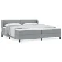 Cama Box Spring con Colchón Gris Claro 200x200 cm Tela by , Beds and slatted bases - Ref: Foro24-3340045, Price: 619,29 €, Di...