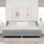 Cama Box Spring con Colchón Gris Claro 200x200 cm Tela by , Beds and slatted bases - Ref: Foro24-3340045, Price: 619,29 €, Di...
