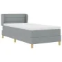 Cama Box Spring con Colchón Gris Claro 90x200 cm Tela by , Beds and slatted bases - Ref: Foro24-3340129, Price: 321,07 €, Dis...
