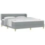 Cama box spring con colchón gris claro 180x200 cm de tela by , Beds and slatted bases - Ref: Foro24-3340164, Price: 555,23 €,...