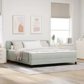 Cama con somier y colchón Gris Claro 180x200 cm