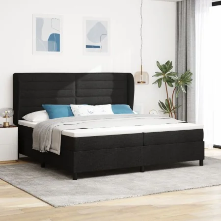 Cama Box Spring con Colchón Negro 200x200 cm Tela by , Beds and slatted bases - Ref: Foro24-3340524, Price: 713,74 €, Discoun...