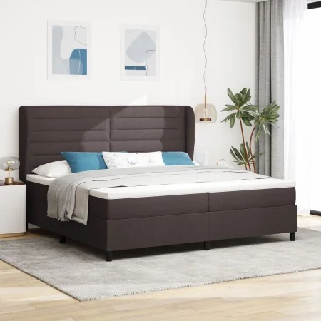 Cama con somier y colchón Marrón Oscuro 200x200 cm Tela | Foro24.es | Tu tienda online para hogar, jardín y más Foro24.es