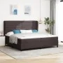 Cama con somier y colchón Marrón Oscuro 200x200 cm Tela | Foro24.es | Tu tienda online para hogar, jardín y más Foro24.es