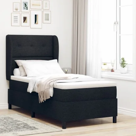 Cama Box Spring con colchón Negro 100x200 cm Tela von , Betten und Lattenroste - Ref: Foro24-3340552, Preis: 365,18 €, Rabatt: %