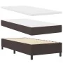 Cama Box Spring con colchón marrón oscuro 100x200 cm de tela | Foro24.es | Tu tienda online para hogar, jardín y más Foro24.es