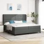 Cama Box Spring con Colchón en Gris Oscuro, 200x200 cm de Tela | Foro24.es | Tu tienda online para hogar, jardín y más Foro24.es