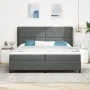 Cama Box Spring con Colchón en Gris Oscuro, 200x200 cm de Tela | Foro24.es | Tu tienda online para hogar, jardín y más Foro24.es