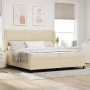 Cama con somier y colchón - Crema, 200x200 cm de tela by , Beds and slatted bases - Ref: Foro24-3340590, Price: 650,16 €, Dis...