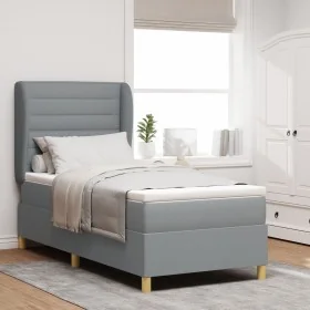 Comprar Cama con sommier y colchón en gris claro