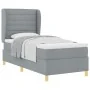 Cama con sommier y colchón en gris claro, 100x200 cm, tela by , Beds and slatted bases - Ref: Foro24-3340676, Price: 380,17 €...