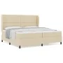 Cama con somier y colchón - Crema, 200x200 cm de tela by , Beds and slatted bases - Ref: Foro24-3340590, Price: 650,16 €, Dis...