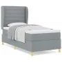 Cama con sommier y colchón en gris claro, 100x200 cm, tela by , Beds and slatted bases - Ref: Foro24-3340676, Price: 380,17 €...