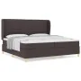 Cama con somier y colchón marrón oscuro 200x200 cm de tela von , Betten und Lattenroste - Ref: Foro24-3340714, Preis: 714,59 ...