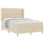 Cama con somier y colchón Crema 140x190 cm Tela von , Betten und Lattenroste - Ref: Foro24-3340751, Preis: 521,00 €, Rabatt: %