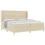 Cama con somier y colchón, crema, 200x200 cm, tela von , Betten und Lattenroste - Ref: Foro24-3340779, Preis: 651,48 €, Rabat...