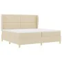 Cama con somier y colchón, crema, 200x200 cm, tela von , Betten und Lattenroste - Ref: Foro24-3340779, Preis: 651,48 €, Rabat...