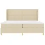 Cama con somier y colchón, crema, 200x200 cm, tela von , Betten und Lattenroste - Ref: Foro24-3340779, Preis: 651,48 €, Rabat...