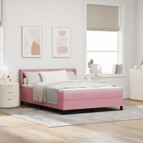 Cama con somier y colchón Rosa 140x200 cm Terciopelo by , Beds and slatted bases - Ref: Foro24-3341473, Price: 421,01 €, Disc...