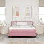 Cama con somier y colchón Rosa 140x200 cm Terciopelo by , Beds and slatted bases - Ref: Foro24-3341473, Price: 422,90 €, Disc...