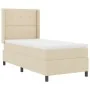 Cama con Box Spring y Colchón Crema 100x200 cm Tela de , Camas y somieres - Ref: Foro24-3341635, Precio: 359,27 €, Descuento: %