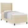 Cama con Box Spring y Colchón Crema 100x200 cm Tela de , Camas y somieres - Ref: Foro24-3341635, Precio: 359,27 €, Descuento: %