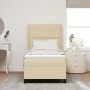 Cama con Box Spring y Colchón Crema 100x200 cm Tela de , Camas y somieres - Ref: Foro24-3341635, Precio: 359,27 €, Descuento: %