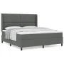 Cama con base caja y colchón gris oscuro 180x200 cm tela by , Beds and slatted bases - Ref: Foro24-3341659, Price: 655,31 €, ...