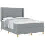 Cama Box Spring con Colchón Gris Claro 140x190 cm Tela | Foro24.es | Tu tienda online para hogar, jardín y más Foro24.es