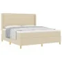 Cama Box Spring Crema con Colchón, 180x200 cm de Tela | Foro24.es | Tu tienda online para hogar, jardín y más Foro24.es