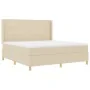 Cama Box Spring Crema con Colchón, 180x200 cm de Tela | Foro24.es | Tu tienda online para hogar, jardín y más Foro24.es