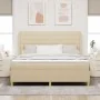 Cama Box Spring Crema con Colchón, 180x200 cm de Tela | Foro24.es | Tu tienda online para hogar, jardín y más Foro24.es