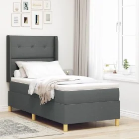 Cama con somier y colchón Gris Oscuro 100x200 cm