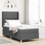 Cama con somier y colchón Gris Oscuro 100x200 cm Tela von , Betten und Lattenroste - Ref: Foro24-3341820, Preis: 383,99 €, Ra...