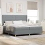 Cama Box Spring con Colchón Gris Claro 200x200 cm Tela | Foro24.es | Tu tienda online para hogar, jardín y más Foro24.es