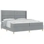 Cama Box Spring con Colchón Gris Claro 200x200 cm Tela | Foro24.es | Tu tienda online para hogar, jardín y más Foro24.es