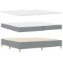 Cama Box Spring con Colchón Gris Claro 200x200 cm Tela | Foro24.es | Tu tienda online para hogar, jardín y más Foro24.es
