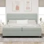 Cama con Box Spring y Colchón Gris Claro 200x200 cm Terciopelo de , Camas y somieres - Ref: Foro24-3342026, Precio: 646,75 €,...