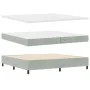 Cama con Box Spring y Colchón Gris Claro 200x200 cm Terciopelo de , Camas y somieres - Ref: Foro24-3342026, Precio: 646,75 €,...