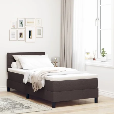 Estructura de Cama con Colchón Marrón Oscuro Tela 90 x 200 cm | Foro24.es | Tu tienda online para hogar, jardín y más Foro24.es