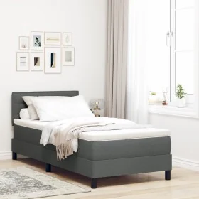 Estructura de Cama con Colchón Gris Tela 100 x