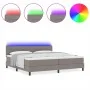 Estructura de Cama con Colchón Gris Claro Tela 200 x 200 cm de , Camas y somieres - Ref: Foro24-3342160, Precio: 652,17 €, De...