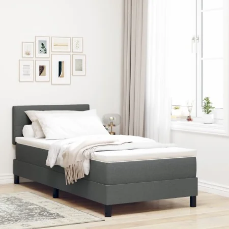Marco de cama con colchón Gris claro Tela 100 x 200 cm by , Beds and slatted bases - Ref: Foro24-3342185, Price: 334,96 €, Di...
