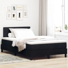 Estructura de Cama con Colchón Negro y Blanco