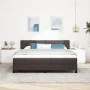 Marco de Cama con Colchón Marrón Oscuro Tela 180 x 200 cm by , Beds and slatted bases - Ref: Foro24-3342229, Price: 553,26 €,...