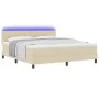 Cama Box Spring con Colchón & LED Crema 180x200 cm Tela | Foro24.es | Tu tienda online para hogar, jardín y más Foro24.es